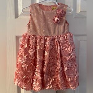 Penelope Mack Pink Sequin and Rosette Dress